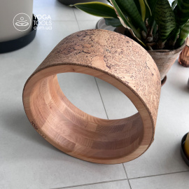 25cm cork Колесо для йоги mini деревянное увеличенное (wooden yoga wheel), Yogatools, бук