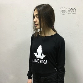 Свитшот I LOVE YOGA Black/White, хлопок, Yogatools