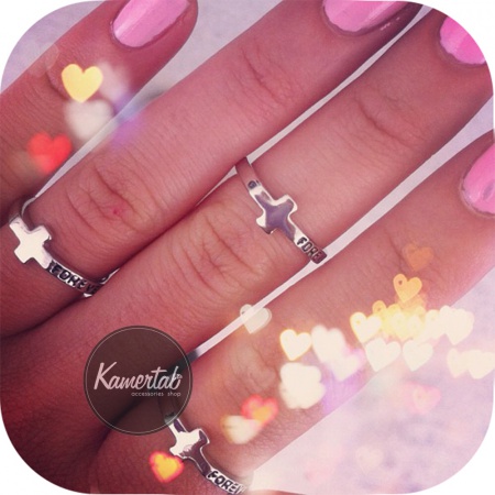 Кольцо Крестик Forever Кольцо Крестик Forever