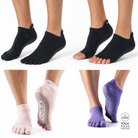 Мужские носки для йоги нескользящие, (42-44+р), Toesox, USA Мужские носки для йоги нескользящие, (42-44+р), Toesox, USA
